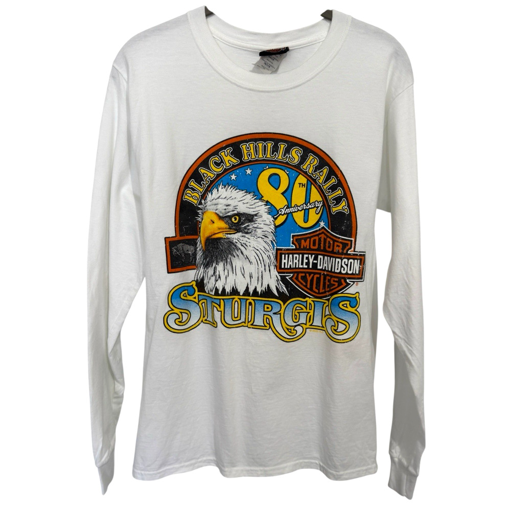 HD Sturgis 2020 Long Sleeve Mens T Shirt Black Hills Rally 80th Anniversary Sz S